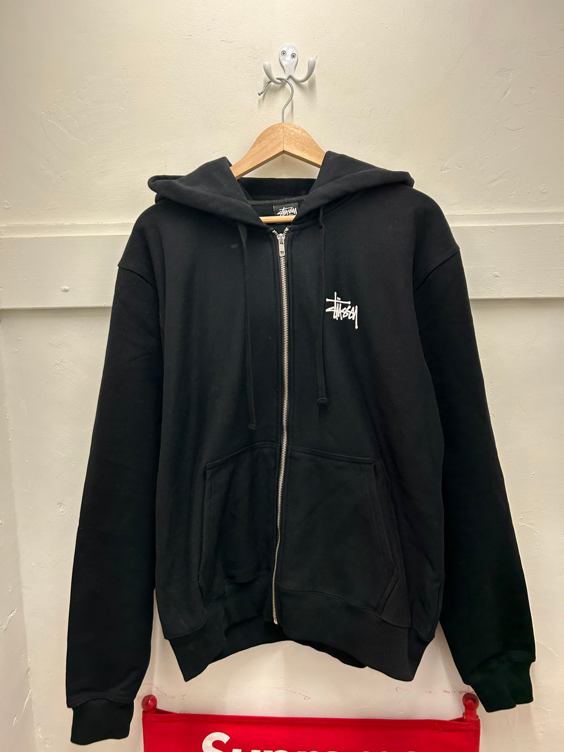 Stussy Basic Black Zip Up - New