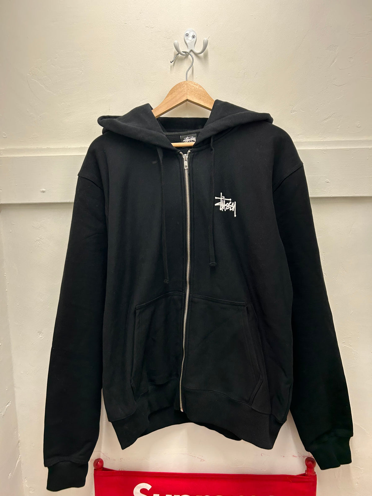 Stussy Basic Black Zip Up - New