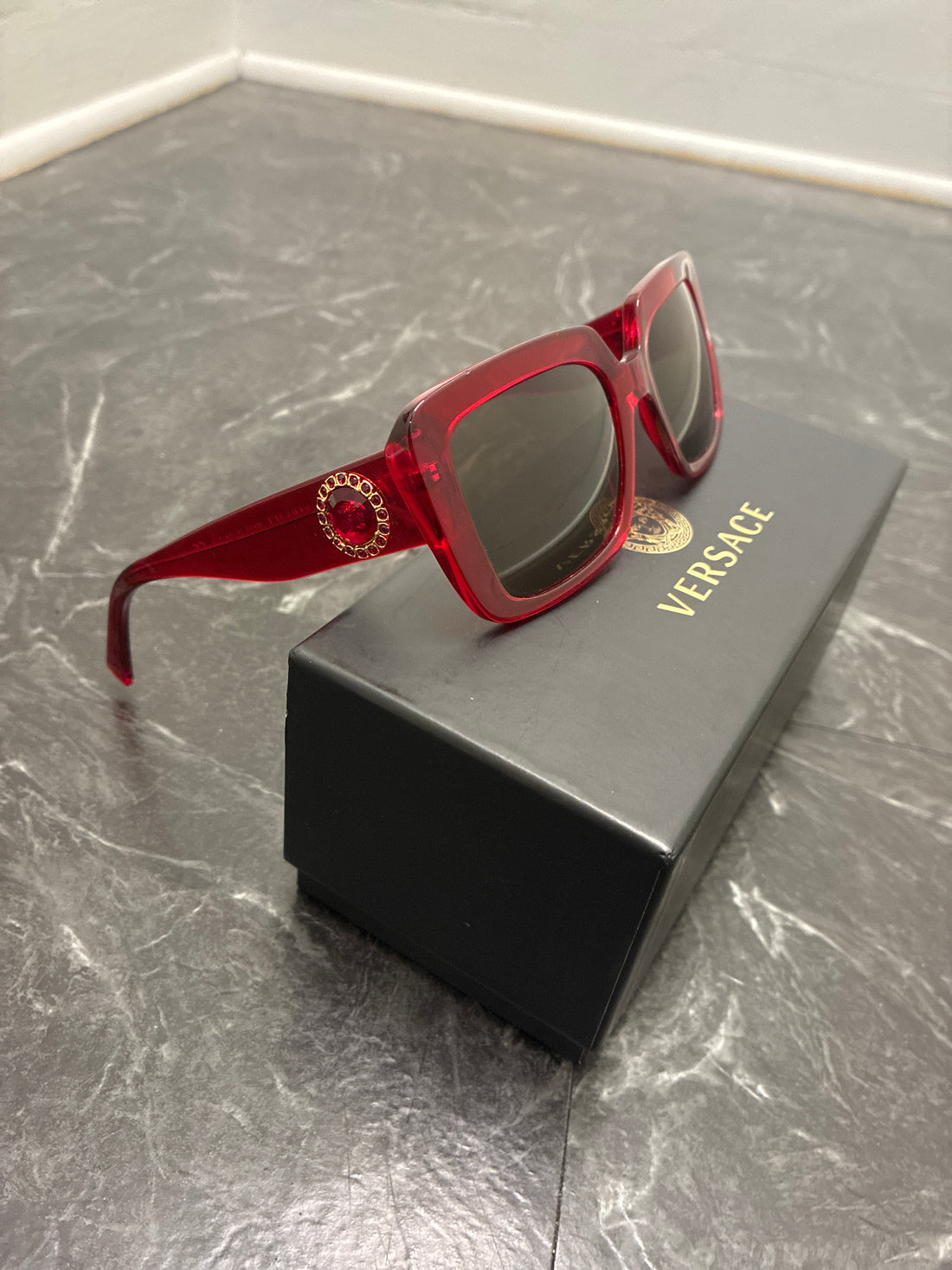 Versace Women’s Red Designer Sunglasses - Pre-Owned