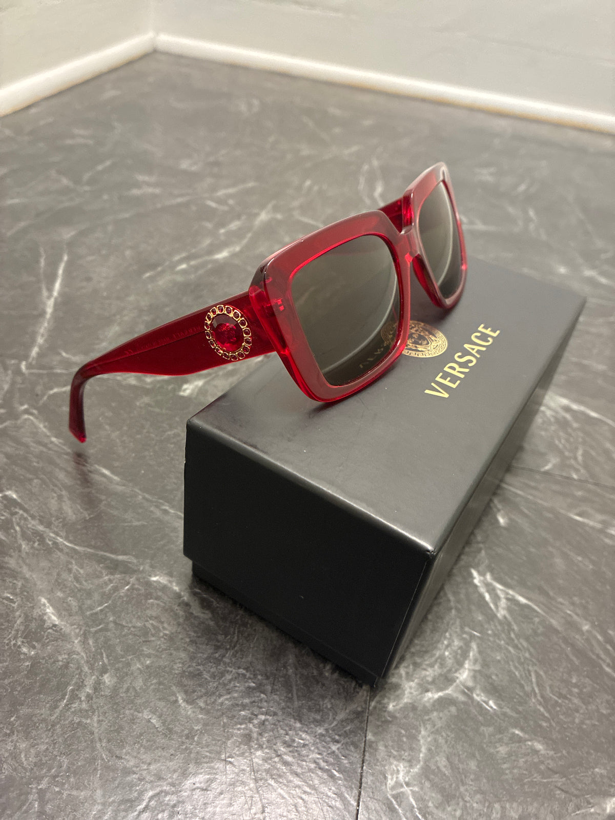 Versace Women’s Red Designer Sunglasses - Pre-Owned