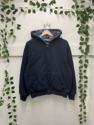 Supreme Reversible Work Zip Up Hooded Sweatshirt Navy SZ: S - Pre-Owned