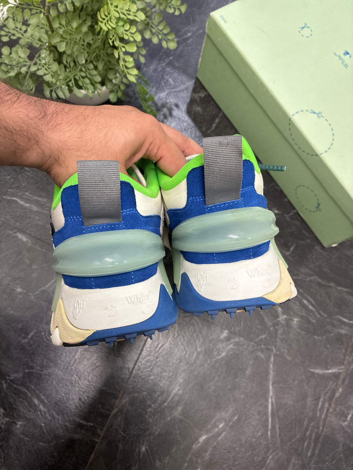 OFF-WHITE Odsy-2000 White Black Blue SZ: 43 (10M) - Pre-Owned