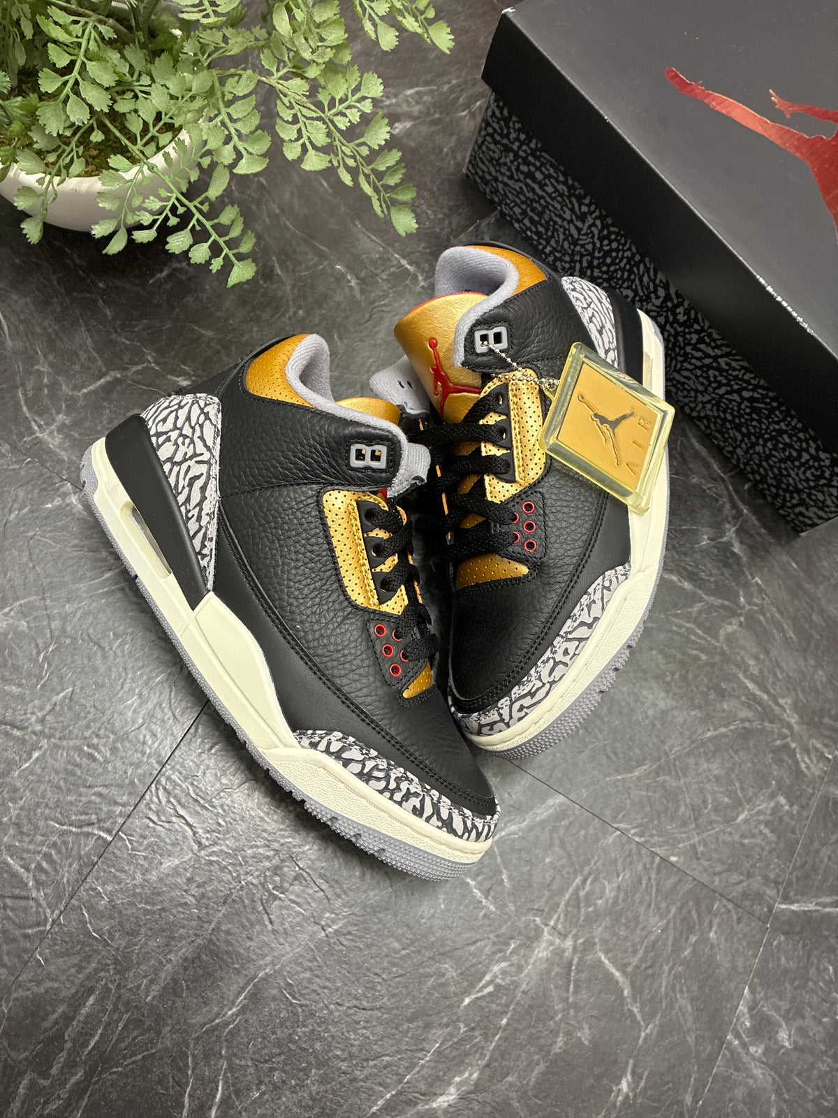 Jordan 3 Black Cement Gold SZ: 7W/5.5Y - New