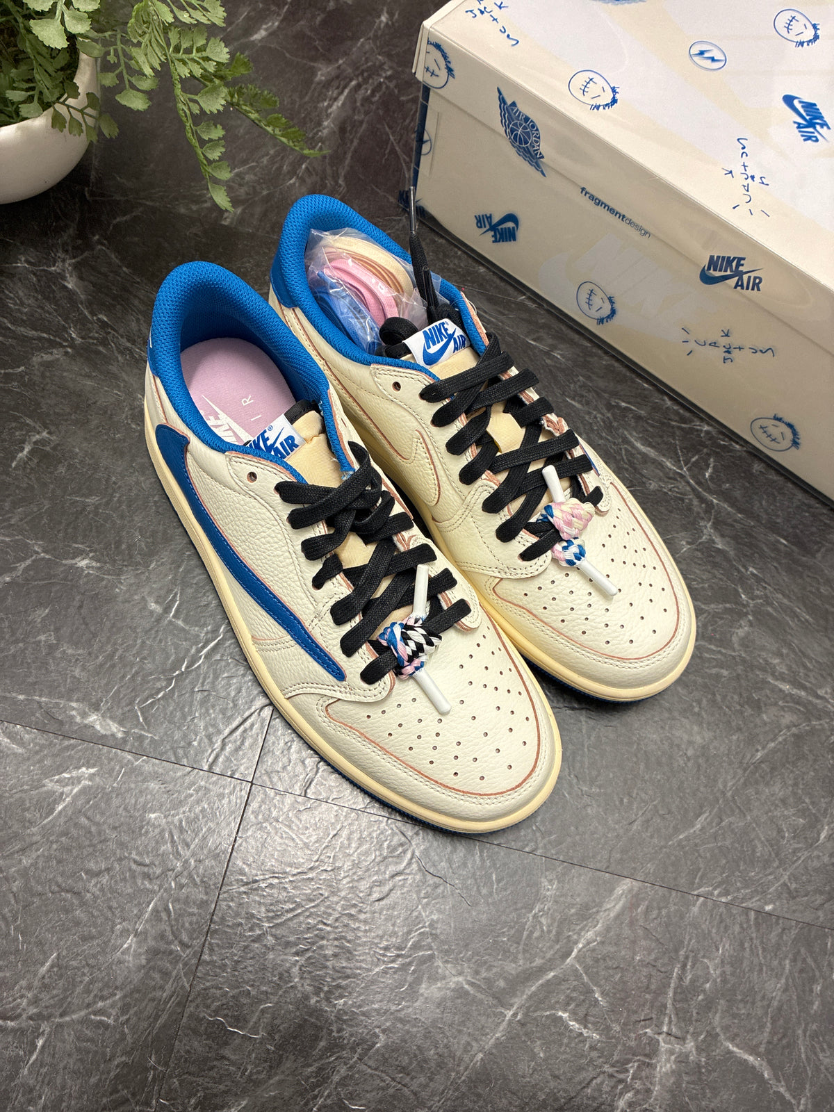 Jordan 1 Low OG Fragment x Travis Scott Sail Military Blue SZ: 8.5M - New
