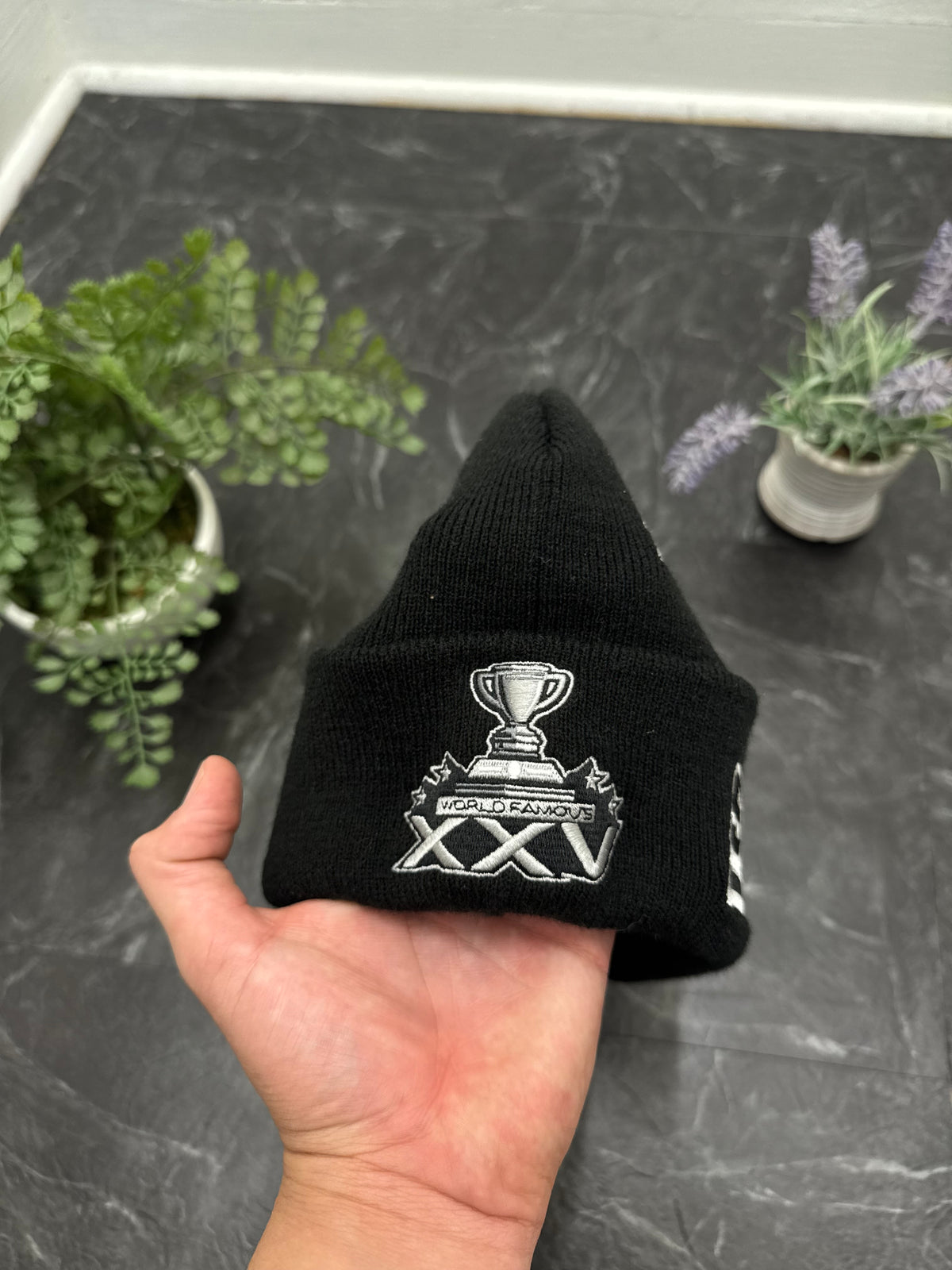Supreme Champions Black Beanie - Pre-Owned