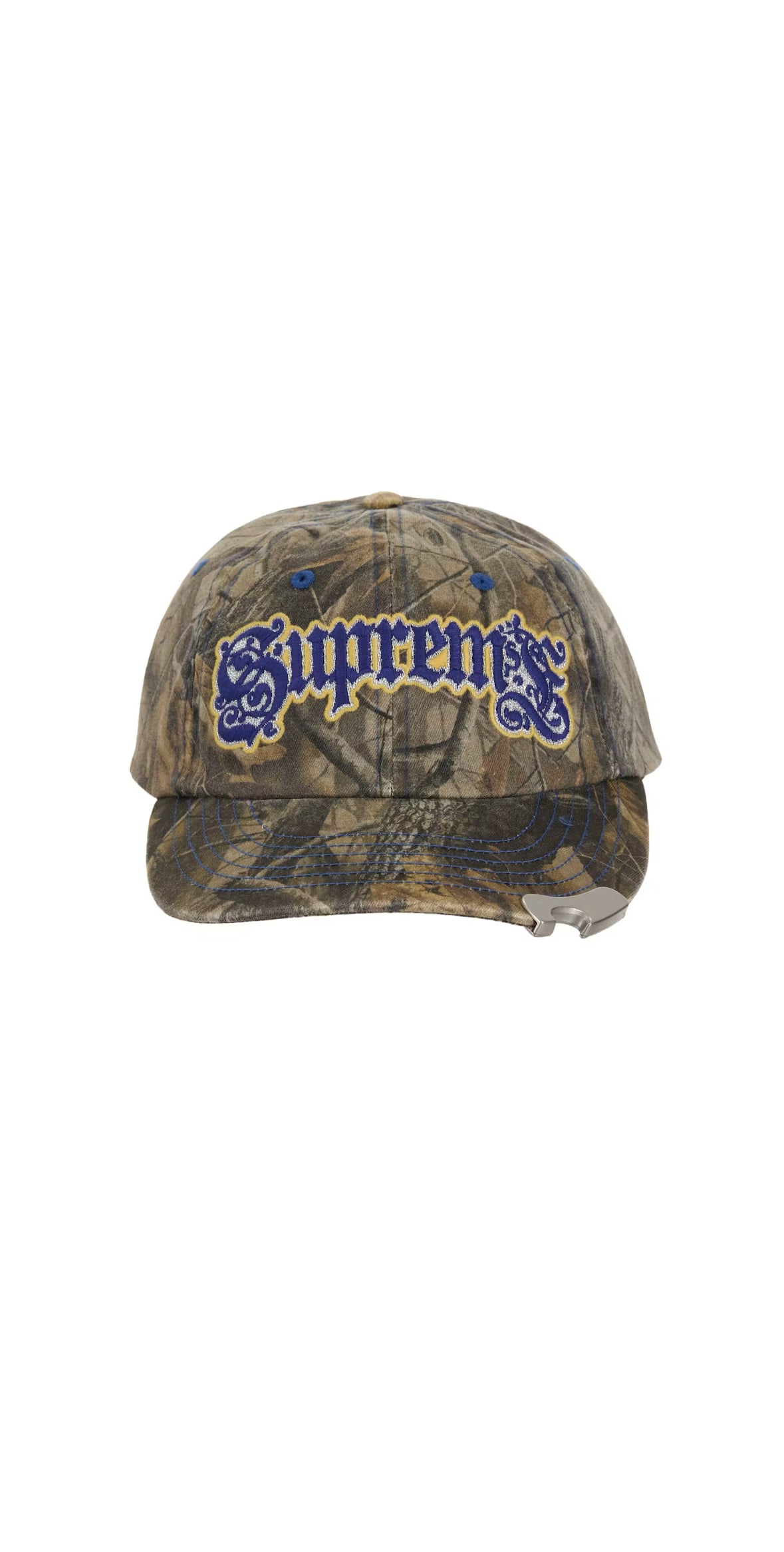 Supreme Bottle Opener 6-Panel Hat Real Tree Hardwoods Camouflage - New