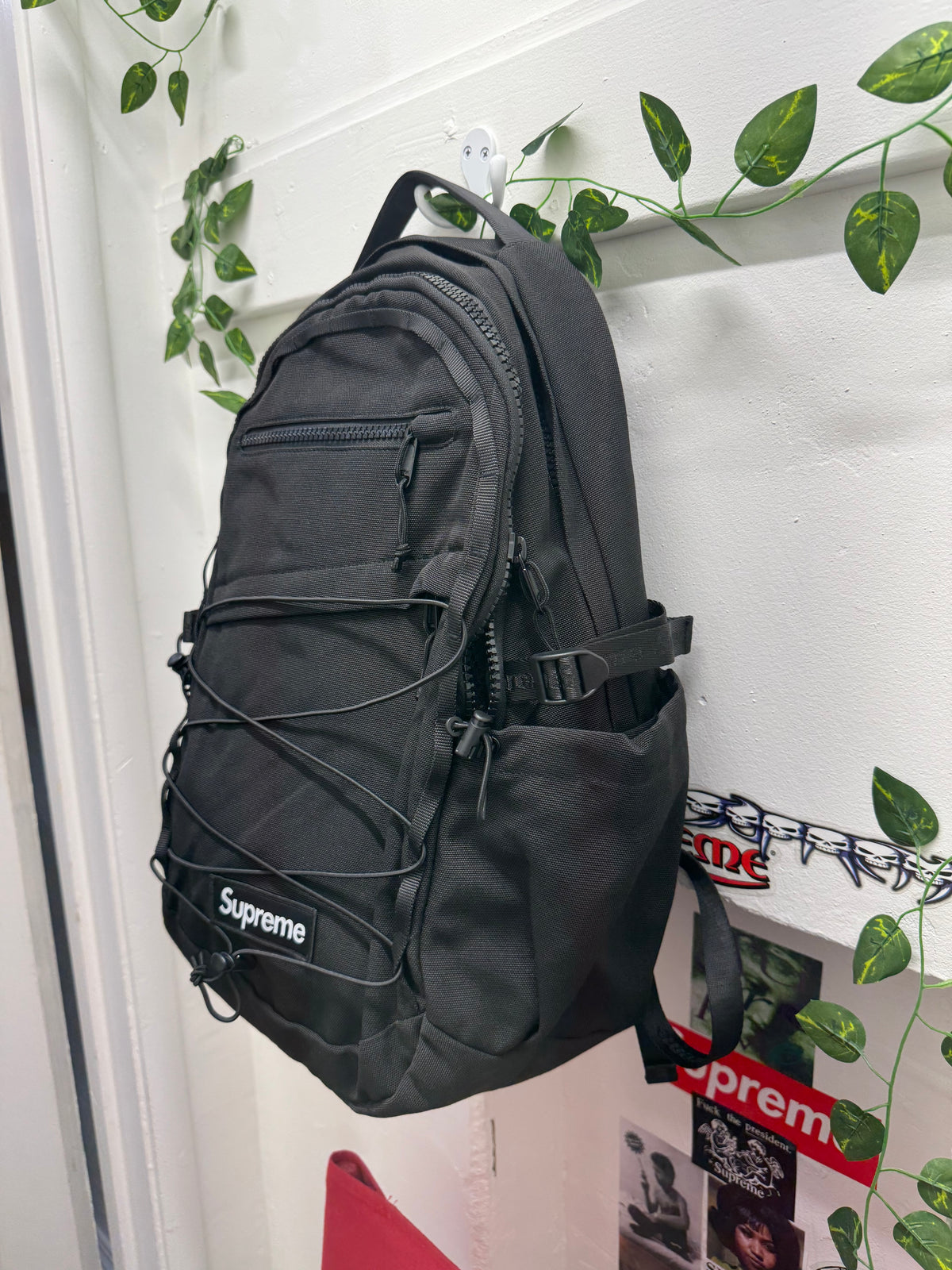 Supreme Logo Backpack SS25 - Black - New