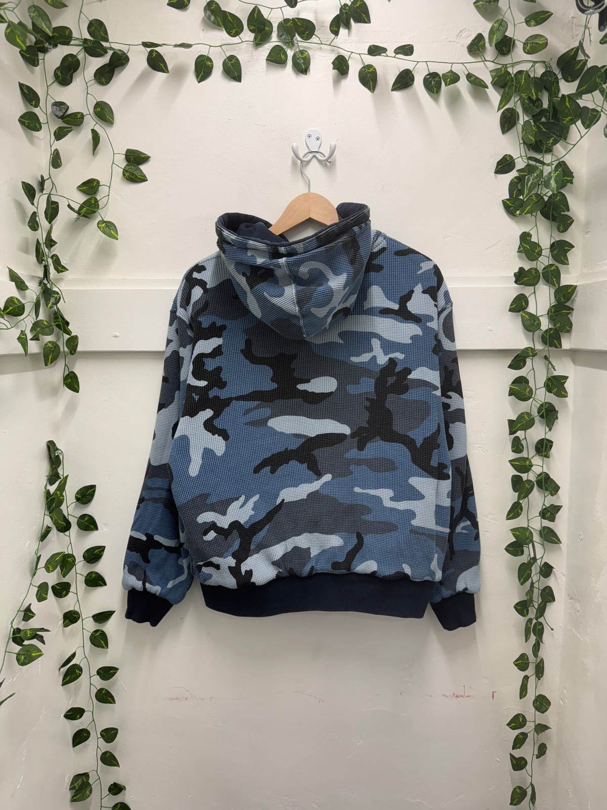 Supreme Reversible Work Zip Up Hooded Sweatshirt Navy SZ: S - Pre-Owned