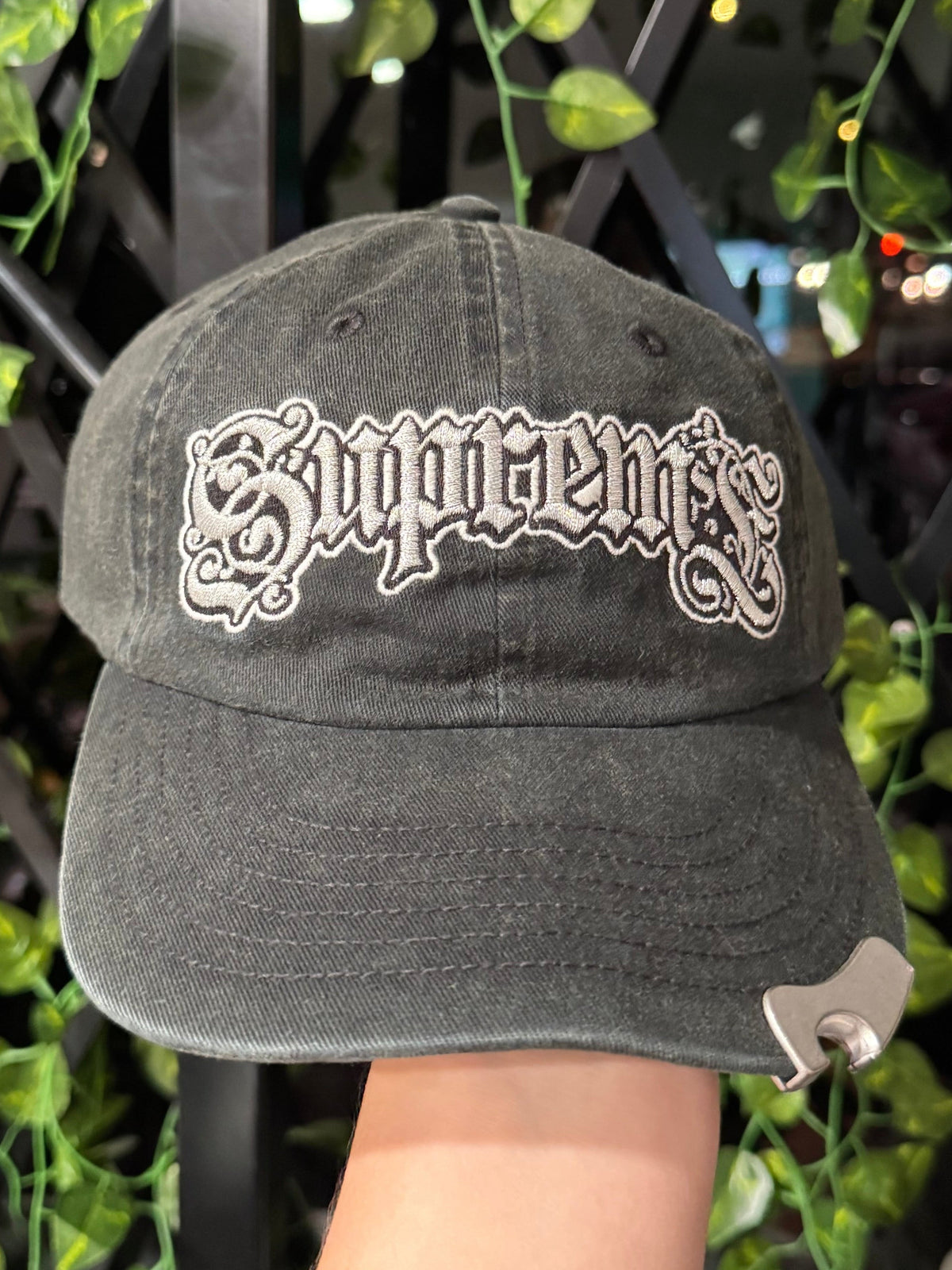 Supreme Bottle Opener 6-Panel Hat Real Tree Faded Black - New