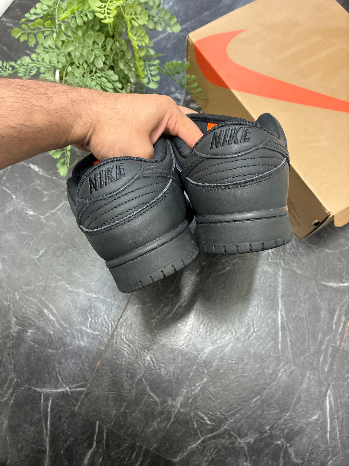 Nike SB Dunk Low Triple Black SZ: 9.5M - Pre-Owned