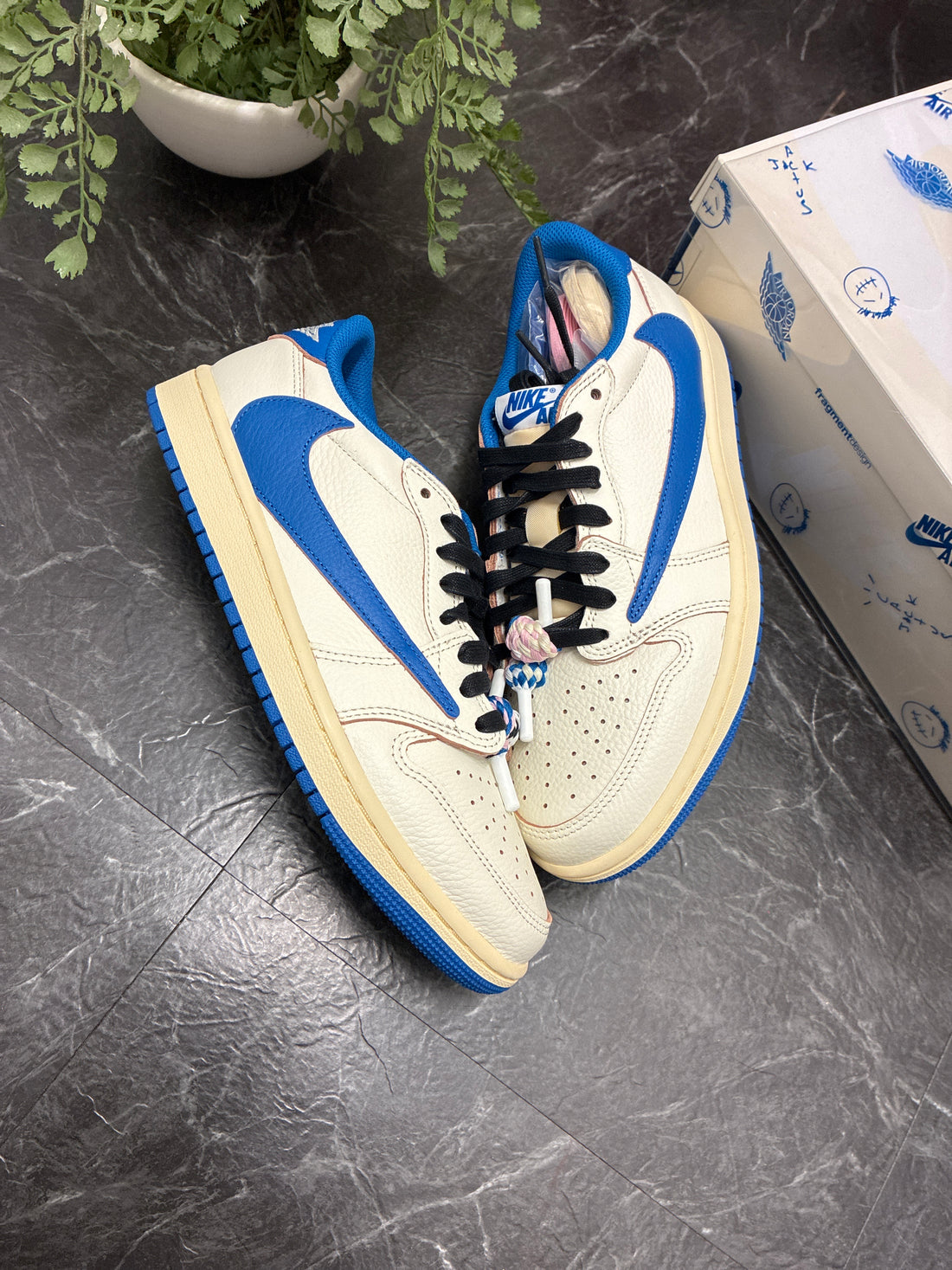 Jordan 1 Low OG Fragment x Travis Scott Sail Military Blue SZ: 8.5M - New
