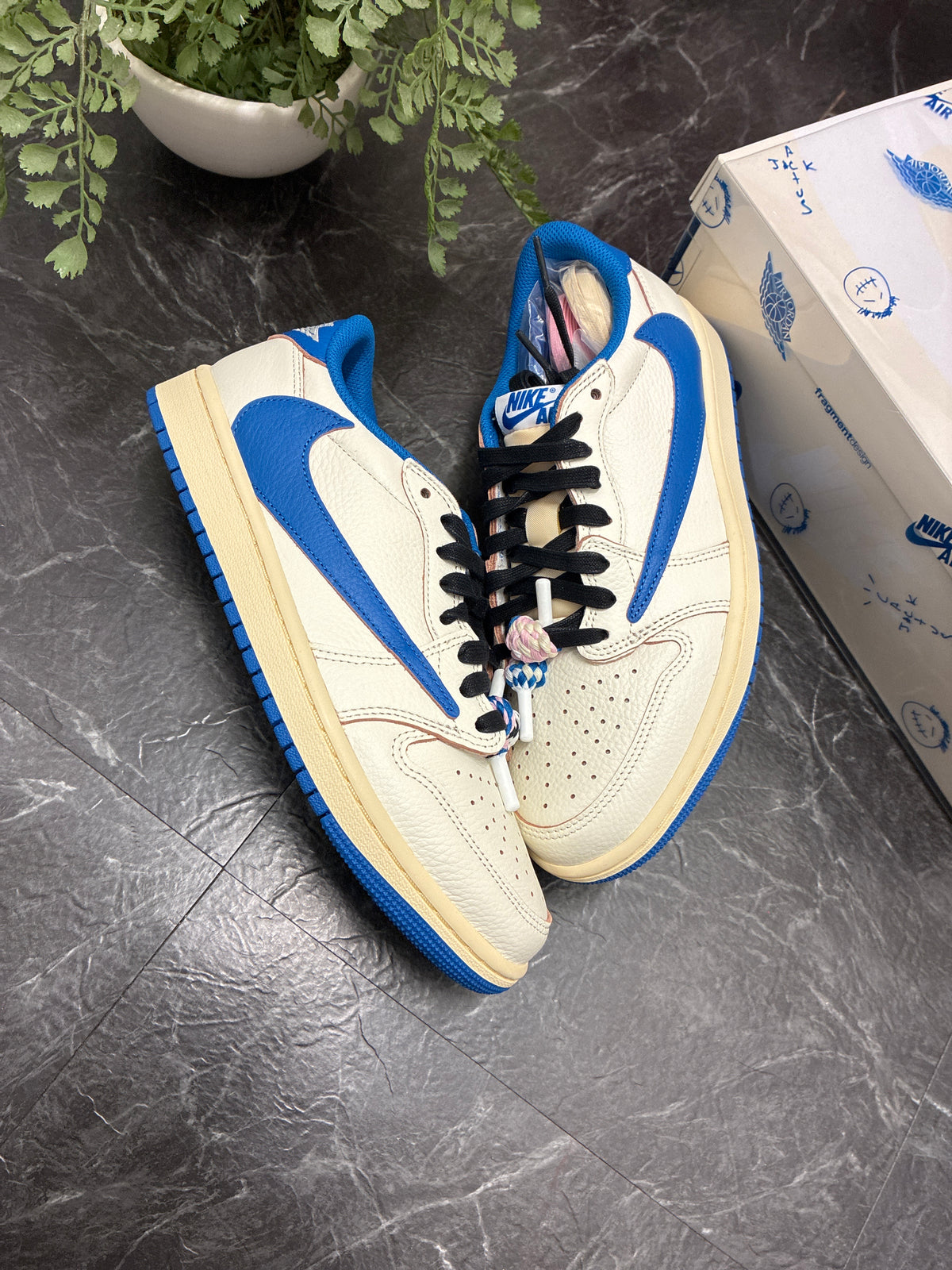 Jordan 1 Low OG Fragment x Travis Scott Sail Military Blue SZ: 8.5M - New