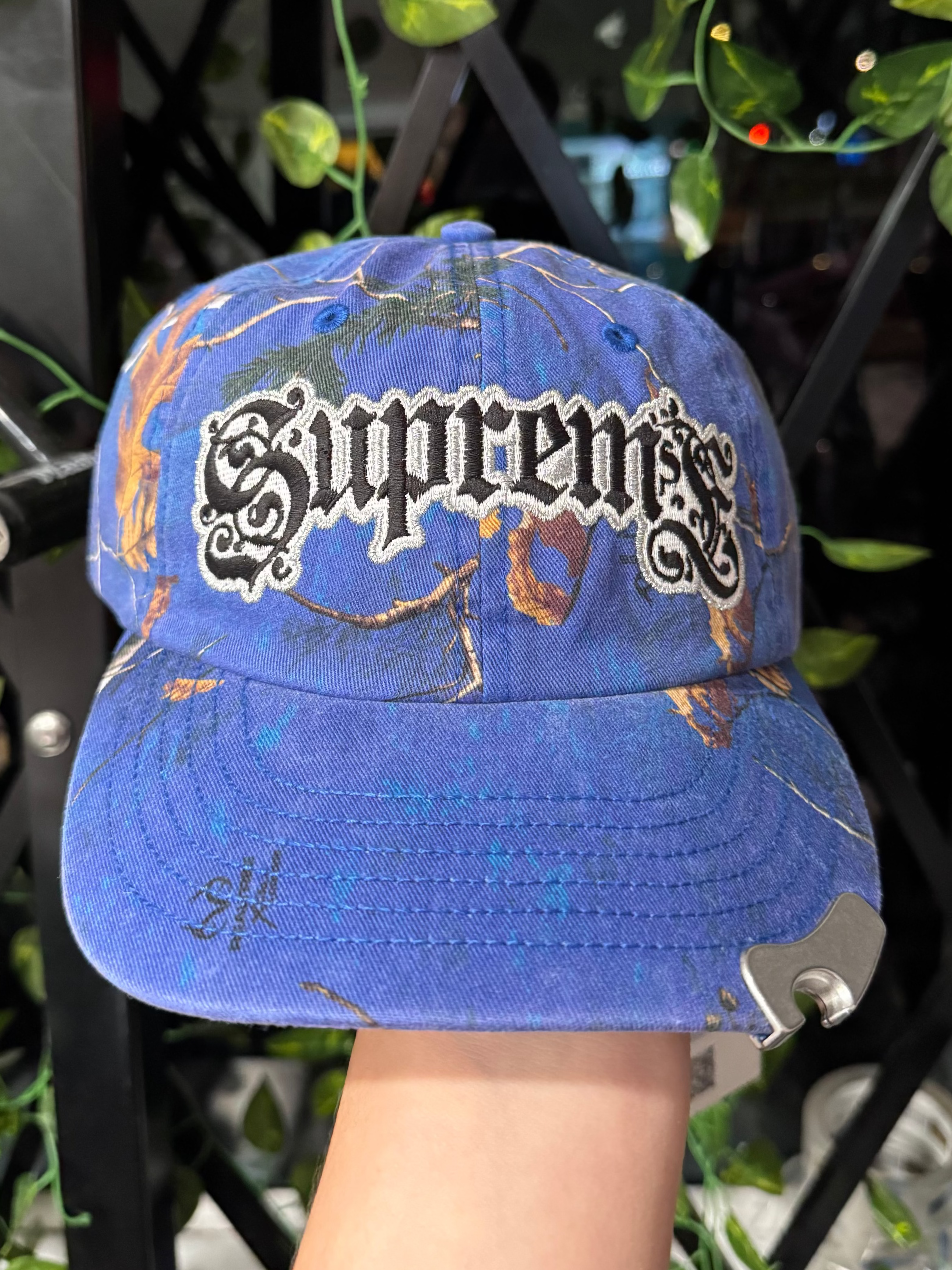 Supreme Bottle Opener 6 Panel Hat Real Tree Xtra Royal Camouflage - New