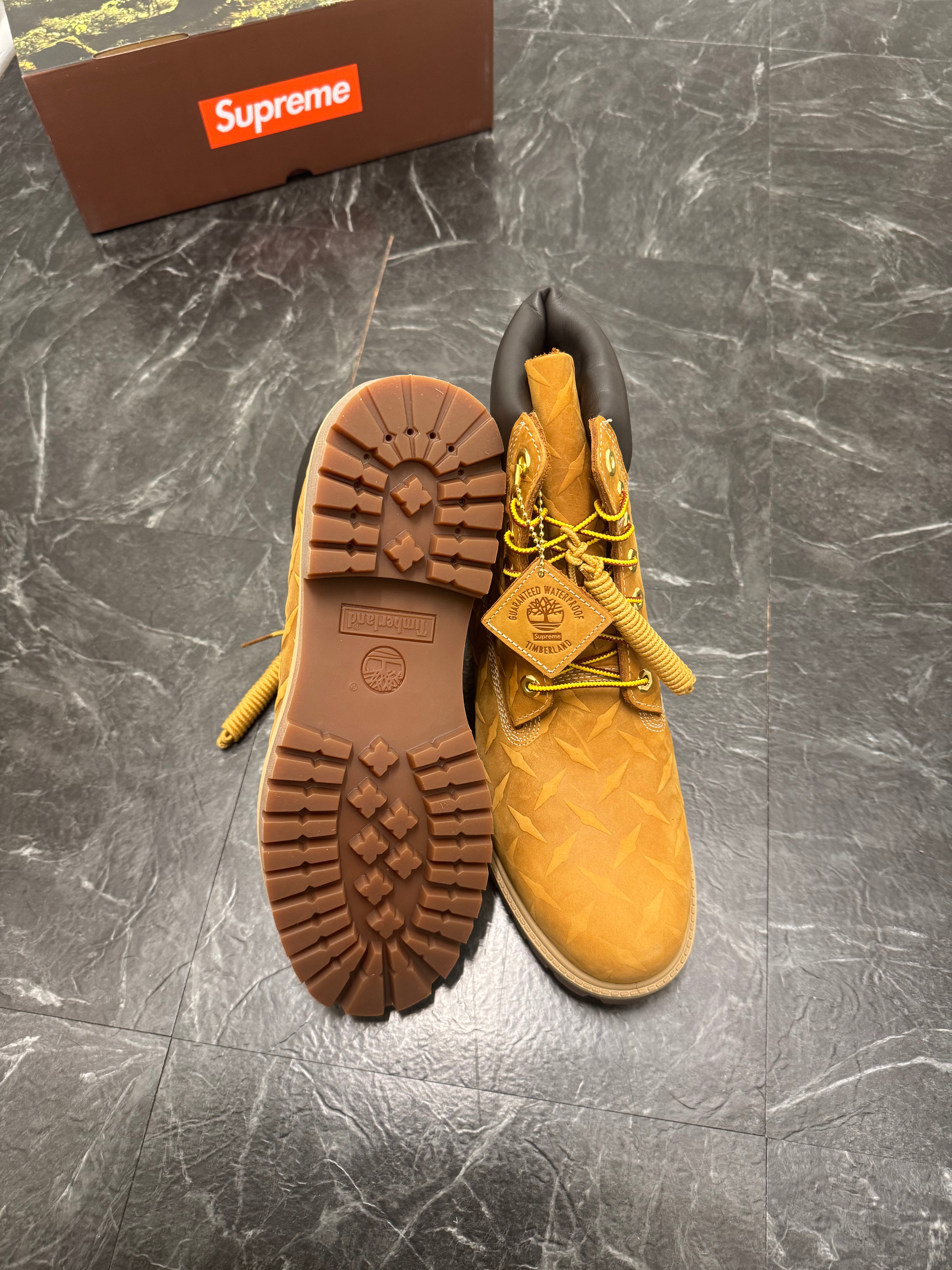 Supreme x Timberland 6” Premium Waterproof Boot – Diamond Plate Wheat (2026)