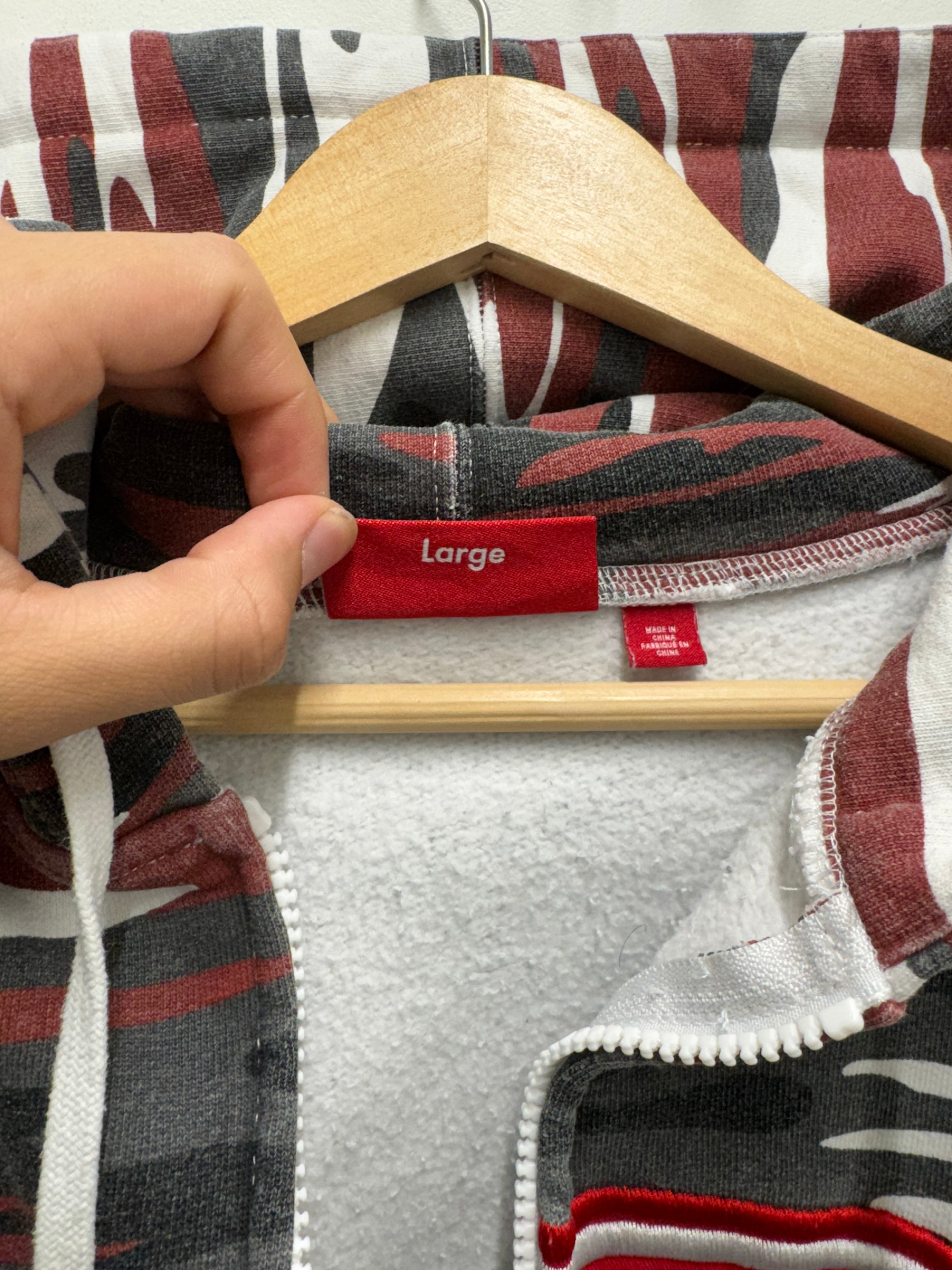 Supreme Performance Zip Up Hooded Sweatshirt Red Camo SZ: L - Pre-Owned